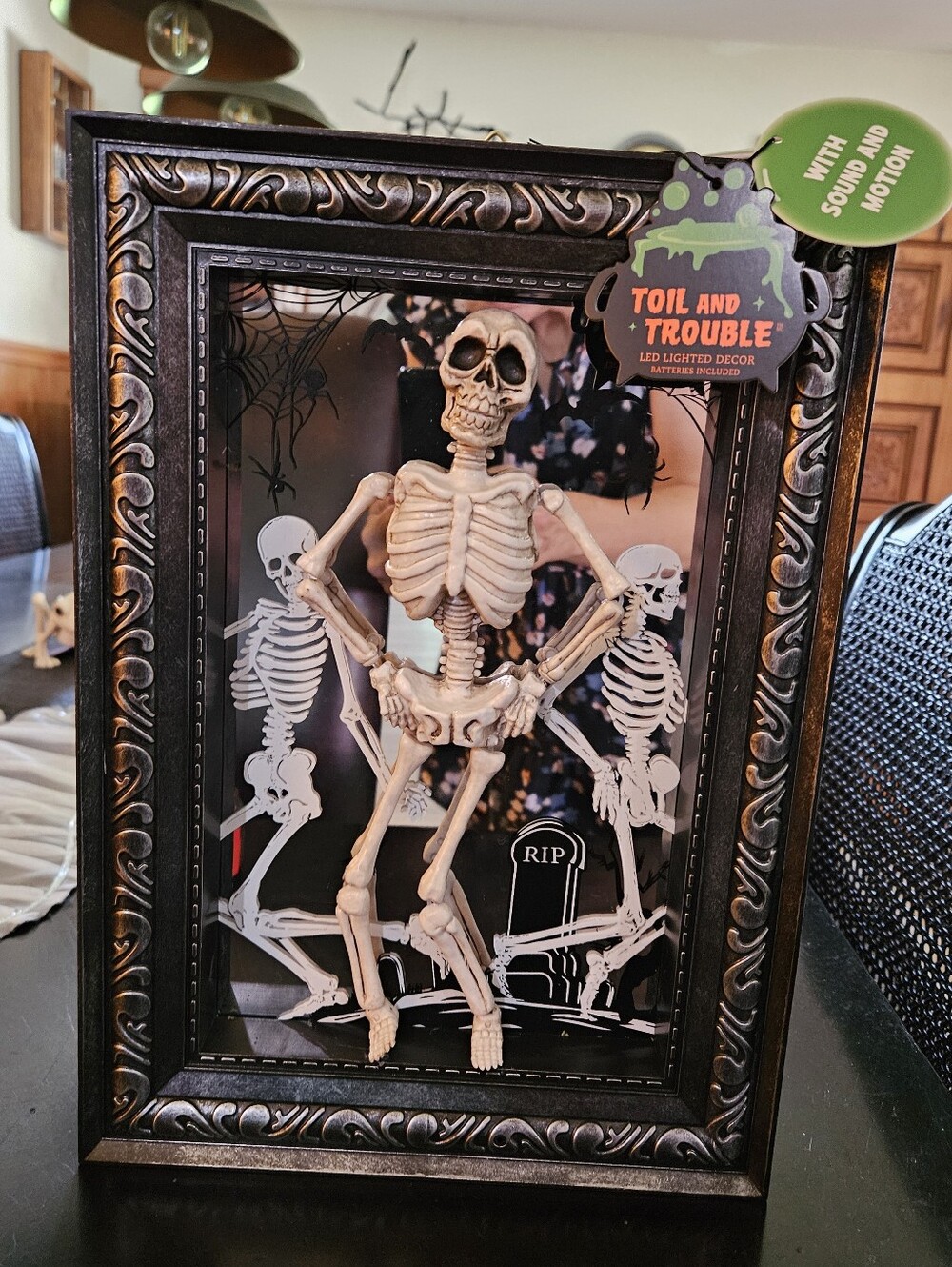 Viral TikTok Dancing Skeleton Light Up Shadow Box - Halloween Decor NWT